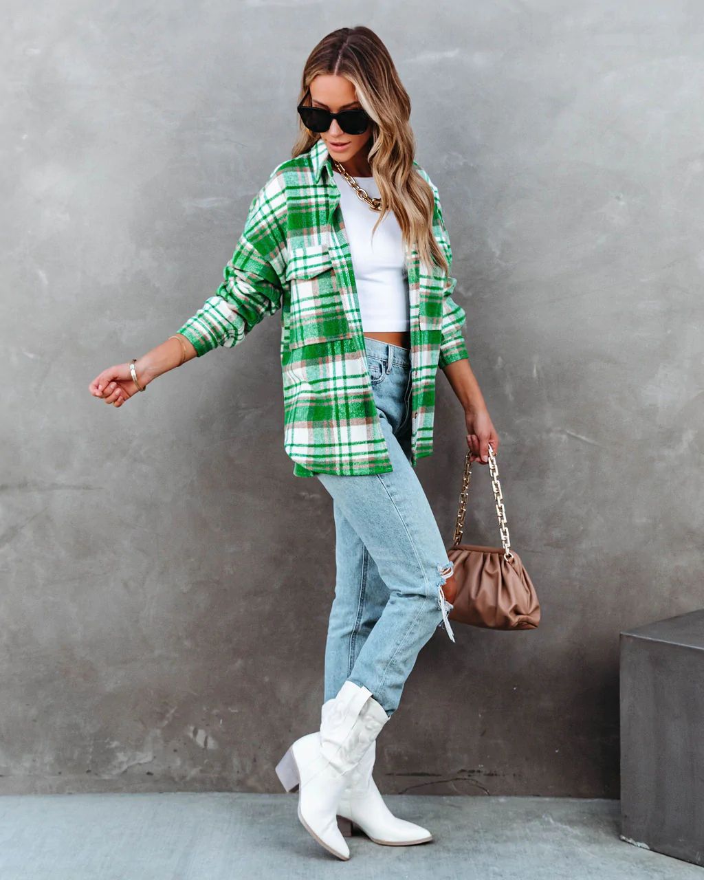 Women Autumn Winter Ladies Plaid Jacket Casual Loose Pockets Shirts