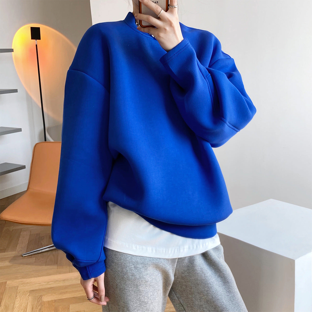 Fashionable Memory Cotton Sweater Women Spring Autumn Thin Design Loose Idle Air Layer Top