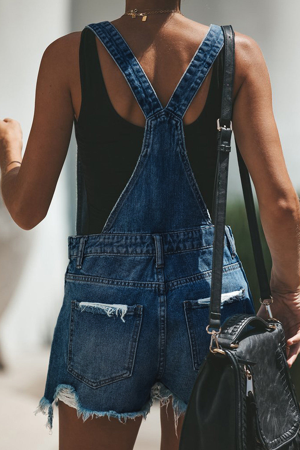 Customized Vintage Strap Romper Denim Jumpsuits