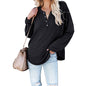 Women's Button V Neck Long Sleeve Knitted Top