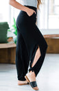 Women's Casual Casual Knit Trousers Tied Open Slits