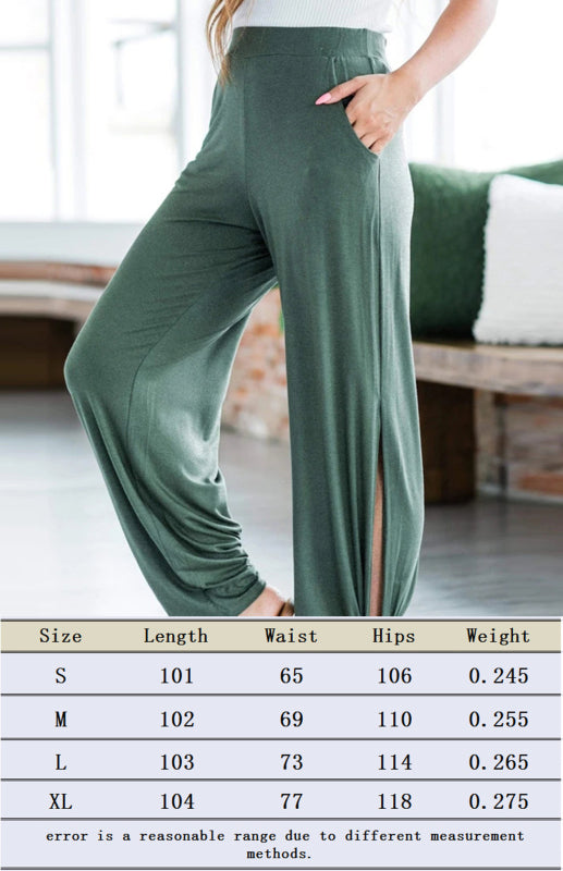 Women's Casual Casual Knit Trousers Tied Open Slits