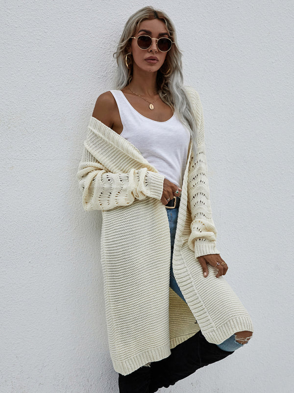 Women's Open Knit Long Sleeve Cardigan