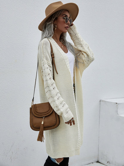 Women's Open Knit Long Sleeve Cardigan