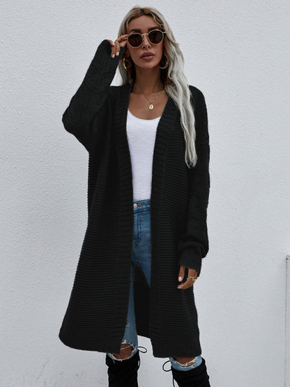 Women's Open Knit Long Sleeve Cardigan