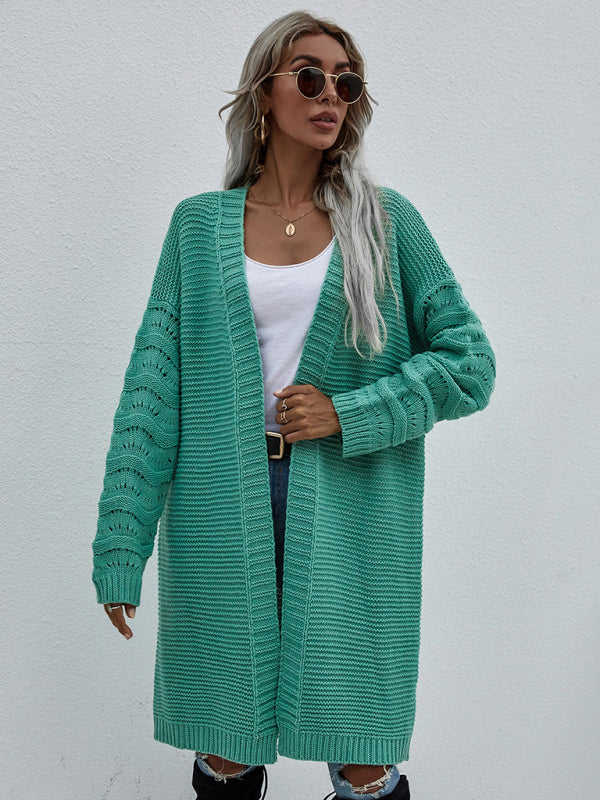 Women's Open Knit Long Sleeve Cardigan