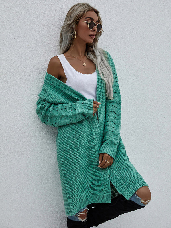 Women's Open Knit Long Sleeve Cardigan