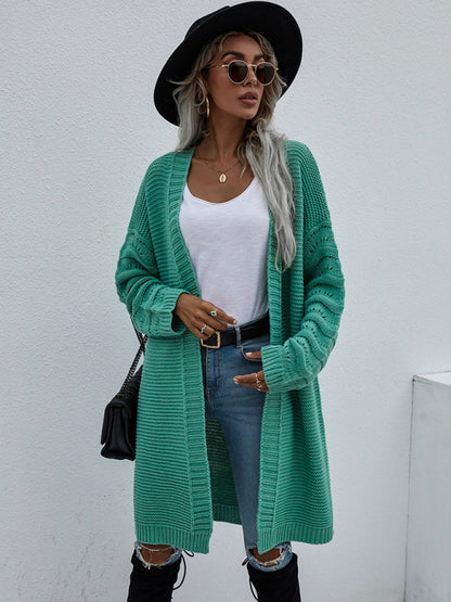 Women's Open Knit Long Sleeve Cardigan