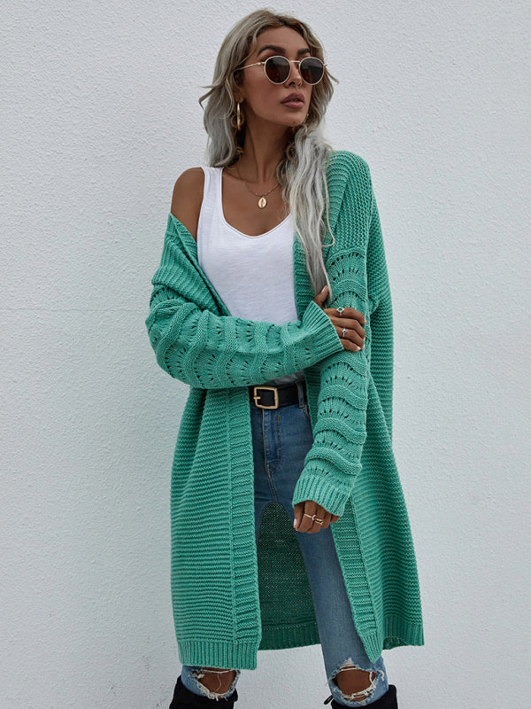 Women's Open Knit Long Sleeve Cardigan