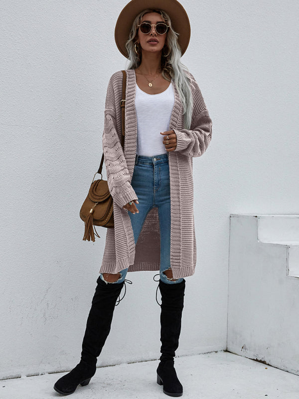 Women's Open Knit Long Sleeve Cardigan