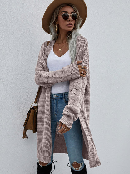 Women's Open Knit Long Sleeve Cardigan