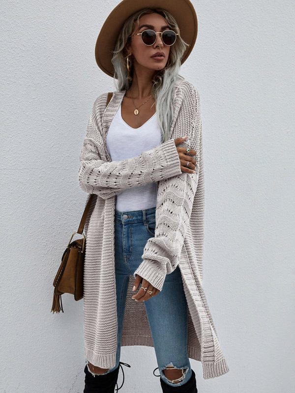 Women's Open Knit Long Sleeve Cardigan