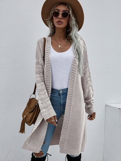 Women's Open Knit Long Sleeve Cardigan