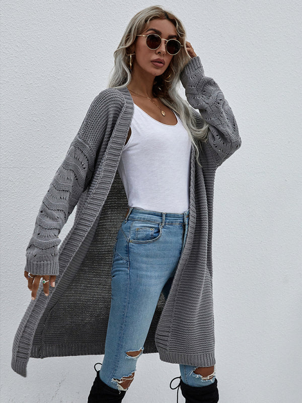 Women's Open Knit Long Sleeve Cardigan