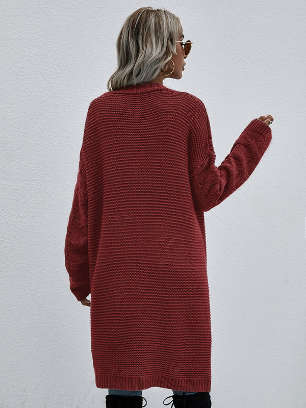 Women's Open Knit Long Sleeve Cardigan