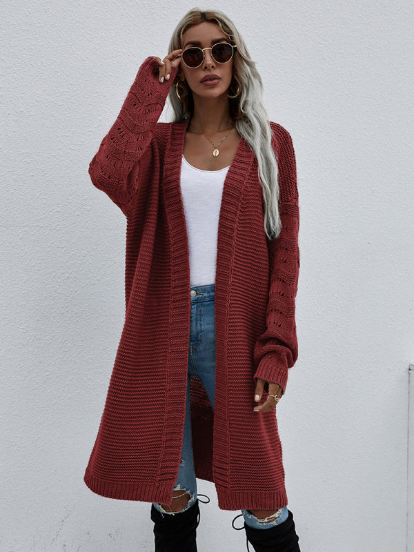 Women's Open Knit Long Sleeve Cardigan