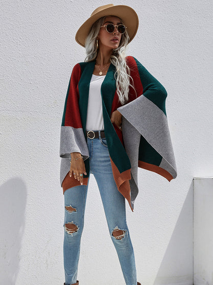 Women'S Plaid Oversized Loose Knit Cardigan