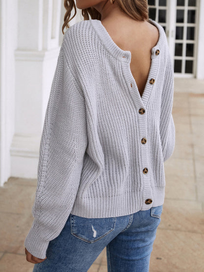 Women's Open Knit Long Sleeve Cardigan