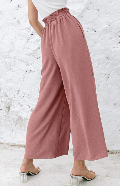 High Waist Skinny Straight Casual Wide Leg Pants