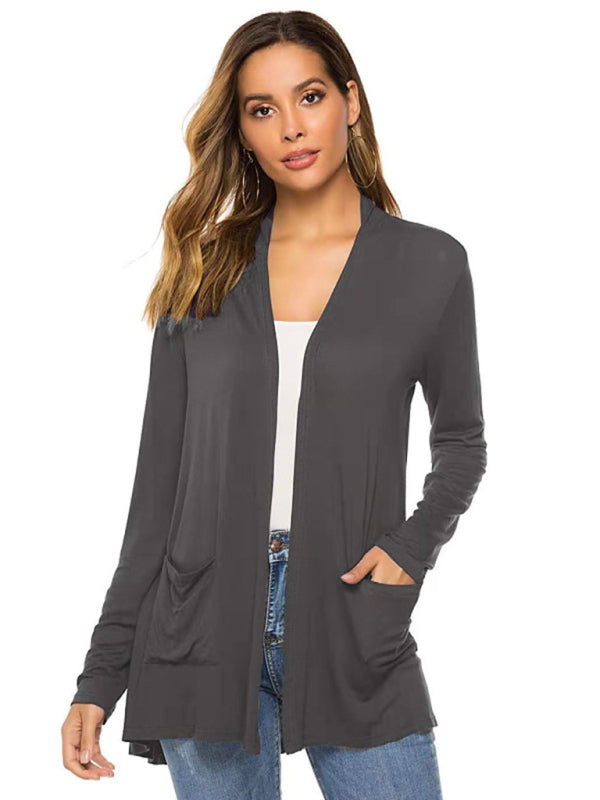 Women's all-match new mid-length long-sleeved cardigan