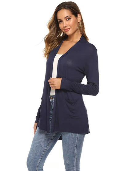 Women's all-match new mid-length long-sleeved cardigan