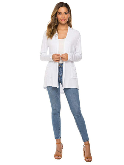 Women's all-match new mid-length long-sleeved cardigan