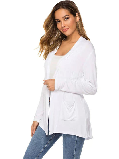 Women's all-match new mid-length long-sleeved cardigan