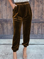 Women's Solid color elasticated waist casual pants