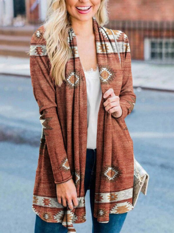 Women's Casual Ethnic Aztec Cardigan