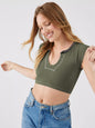 Women's V-neckline Cropped Baby Tee