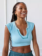 Women's V-neckline Cropped Baby Tee