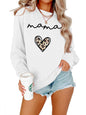 mama leopard print love print casual simple women's long-sleeved sweatshirt