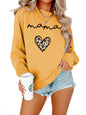 mama leopard print love print casual simple women's long-sleeved sweatshirt