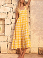 Women's Casual Plaid Swing Sling Dress