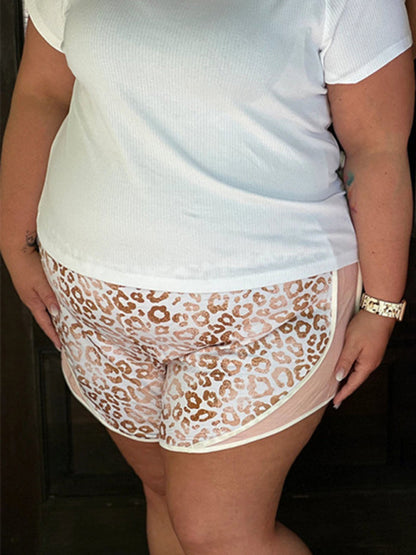 Women's Regular Leopard Print Panel Ladies Shorts