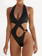 Women's Sexy Crossover Hollow One-Piece Swimsuit