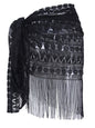 Women's hollow beach lace fringed blouse skirt