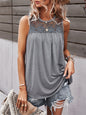 Casual T-Shirt Sleeveless Lace Panel Ladies Top