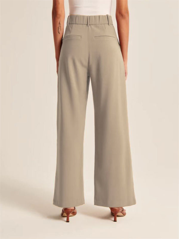Women's high waist wide-leg pants with matching belt wide-leg casual suit pants
