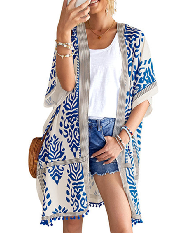 Women's Sexy Boho Print Vacation Beach Cover Up