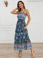 Women's long bohemian dress with straps