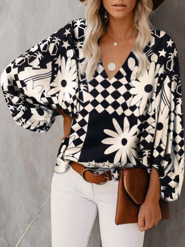 Women's Floral Long Sleeve Blouse