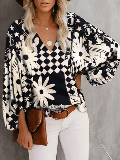 Women's Floral Long Sleeve Blouse