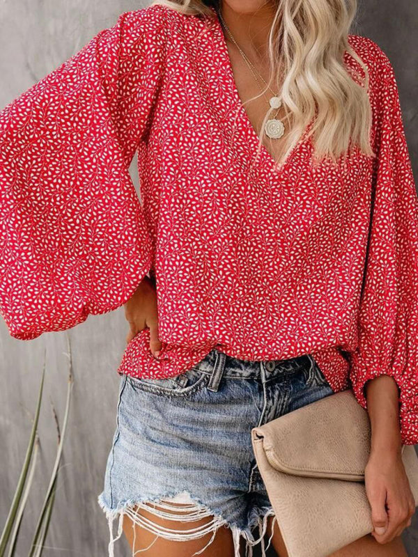 Women's Floral Long Sleeve Blouse