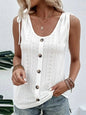 Women's Single Breasted Casual Solid Color U-Neck Tank Top