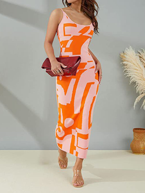 New Fashion Sexy Wind Print Slim Slim Elegant Dress