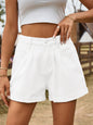 New summer all-match elastic waist design denim shorts casual pants
