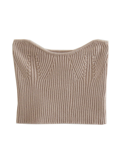 New Knitted Sleeves + Sexy Slim Tube Top Two-piece Set