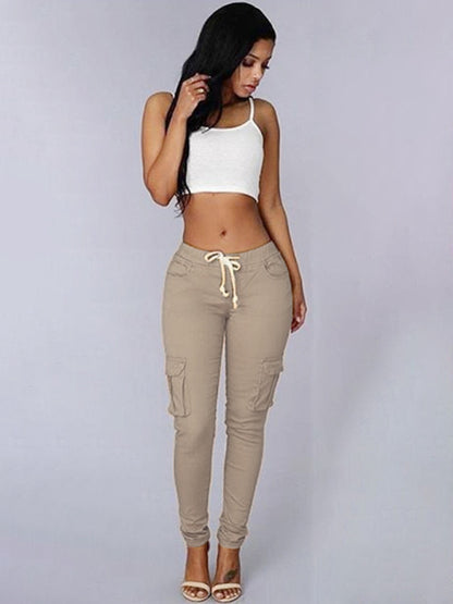 New Ladies Multi Pocket Casual Pants Multi Pocket Cargo Pants