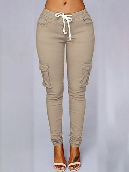 New Ladies Multi Pocket Casual Pants Multi Pocket Cargo Pants